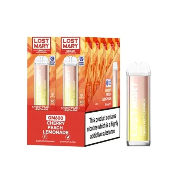 lost Mary QM600 Puffs Box Of 10 cherry peach lemonade