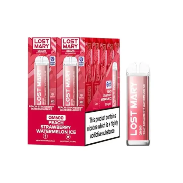 lost Mary QM600 Puffs Box Of 10 peach strawberry watermelon ice