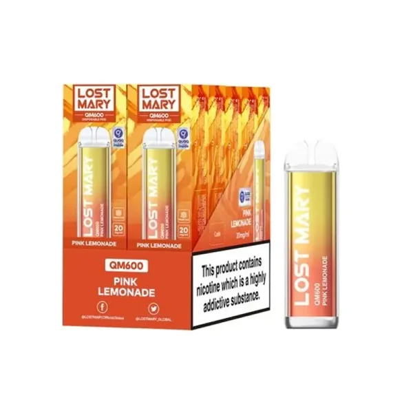 lost Mary QM600 Puffs Box Of 10 pink lemonade