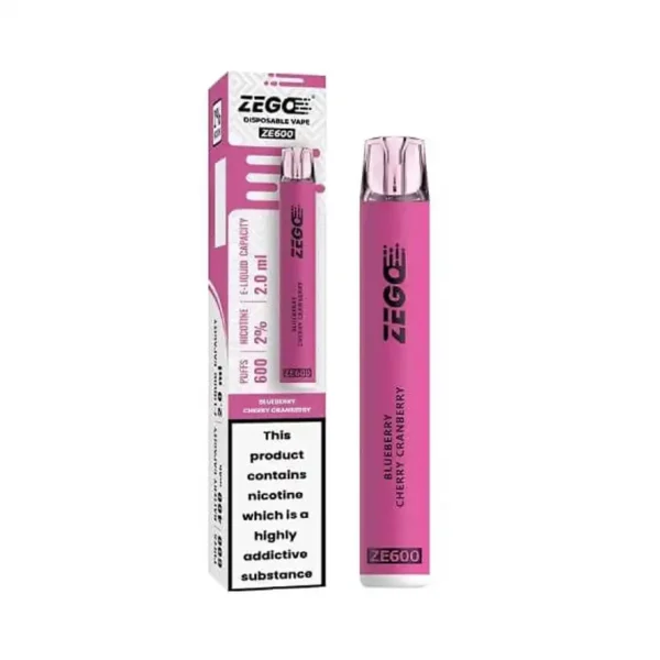 Zego Ze600 Disposable Vape Pod Device Blueberry Cherry Cranberry