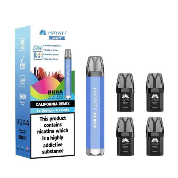 Hayati Remix 2400 Puffs 4 in 1 Disposable Vape Pod Kit California Remix