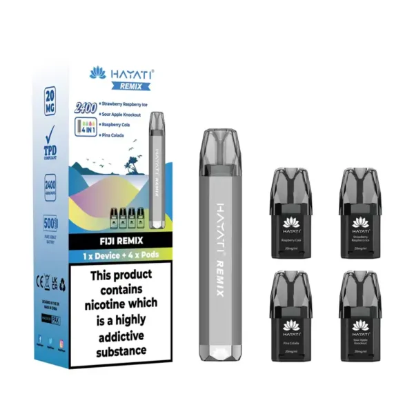 Hayati Remix 2400 Puffs 4 in 1 Disposable Vape Pod Kit Fiji Remix