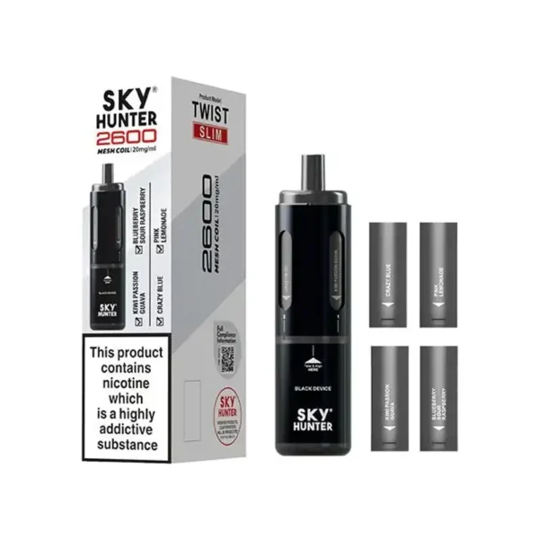 Sky Hunter 2600 Prefilled Pod 2ml Vape Kit Black