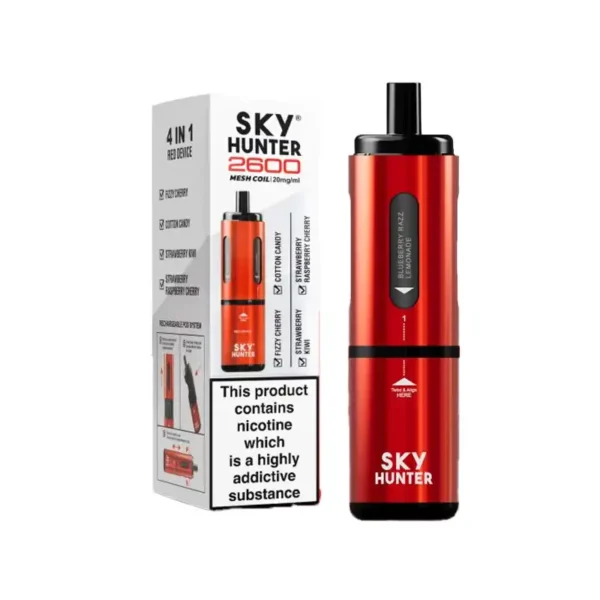 Sky Hunter 2600 Prefilled Pod 2ml Vape Kit Red