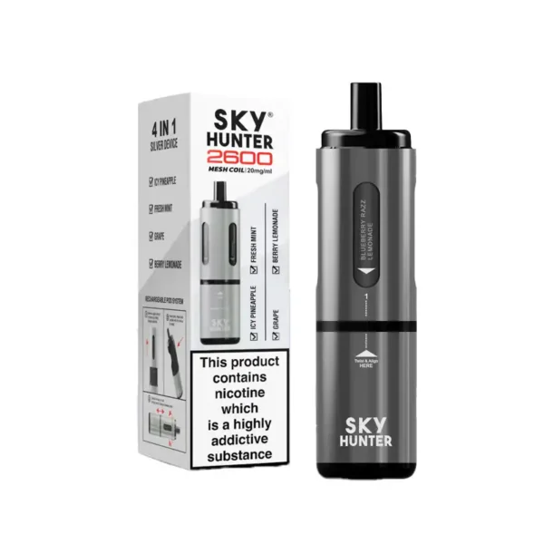 Sky Hunter 2600 Prefilled Pod 2ml Vape Kit Silver