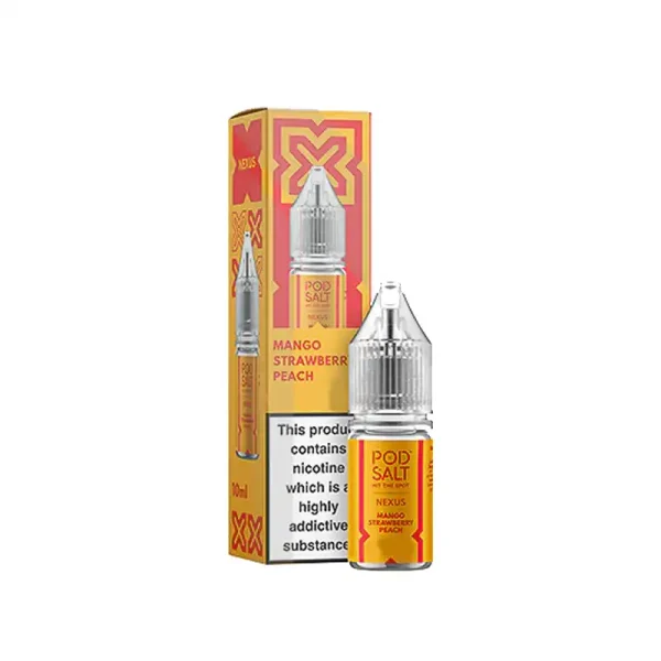 Nexus 10-20mg Nic Salts 10ml E Liquid Mango Strawberry Peach